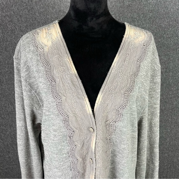 Jaded Gypsy Women’s S/M Magic Duster Worn Distressed Bleach Cottage Boho Gray - Picture 4 of 10